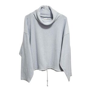 Aerie Snowed In Sherpa Fleece Mock Neck Sweater in Light Blue